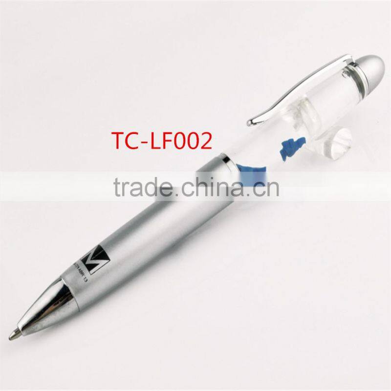 Small Order Accept Original Brand Specialized Produce Liquid Floater Ball Pen With Custom Printed Logo