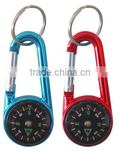 round shape Carabiner with compass