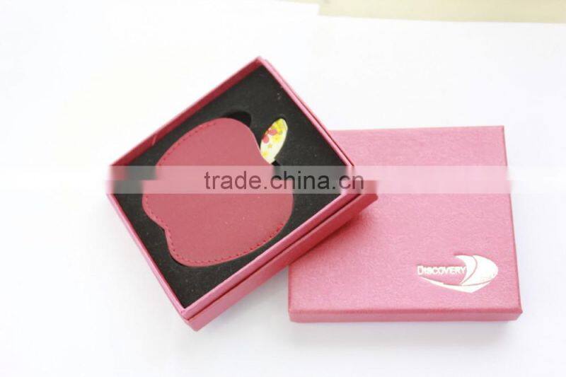 2015 hot sales apple shape stainless steel compact mirror,MD702