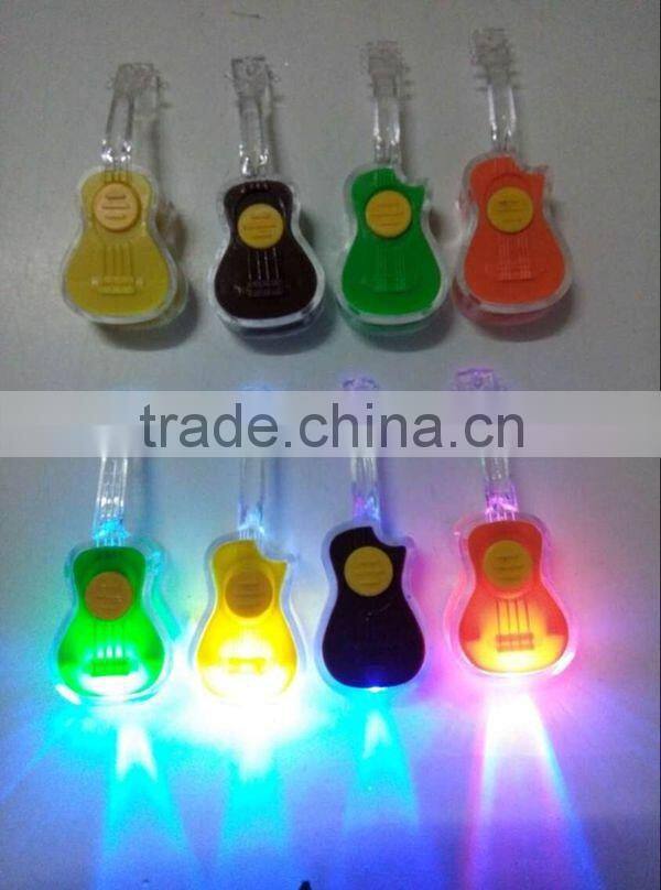 Mini Volin Guitar Ukelele shape led flashlight keychain / 3d metal keychain