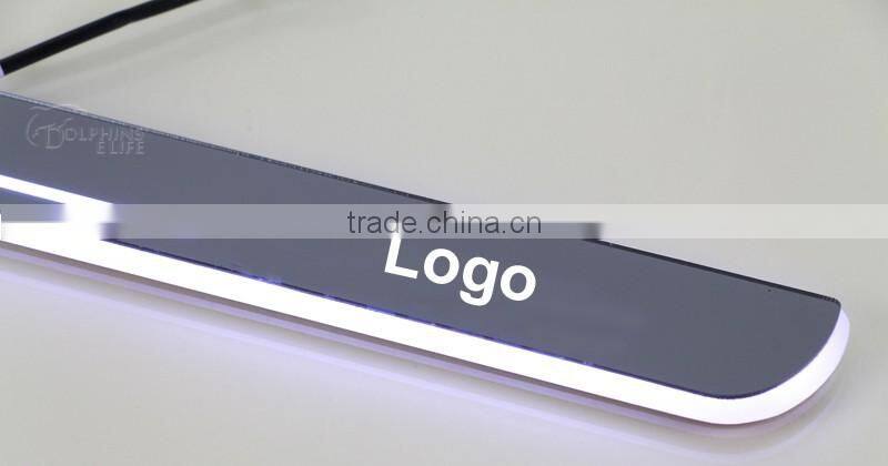 1 Pair Car LED Flash Door Sills Moving Scuff Plate Light Panel Front Door For Peugeot 2008 2014 2015 2016
