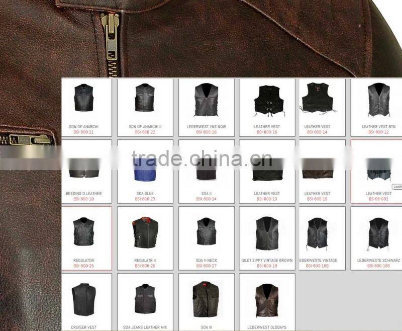 motorcycle leather vest/ BLUE COLRbikers leather vest