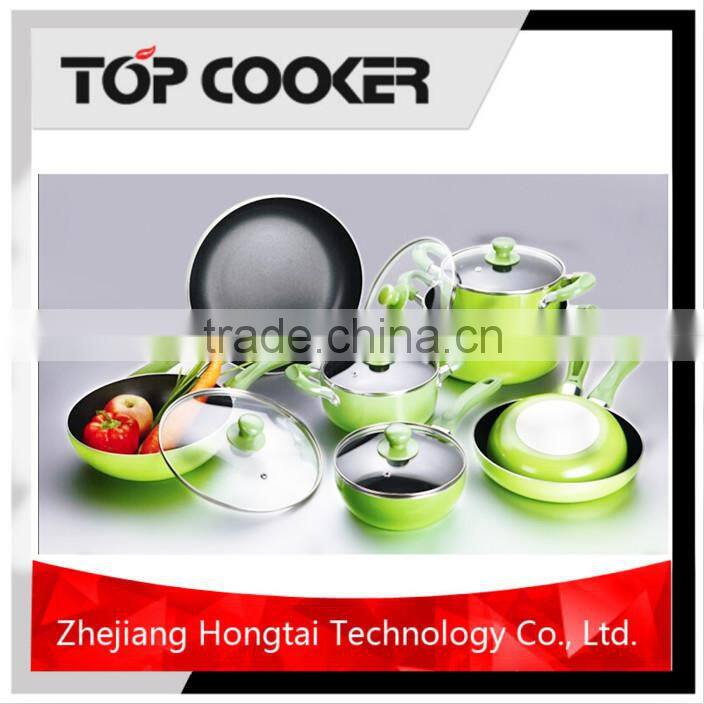 Aluminium press non-stick coated cookware set