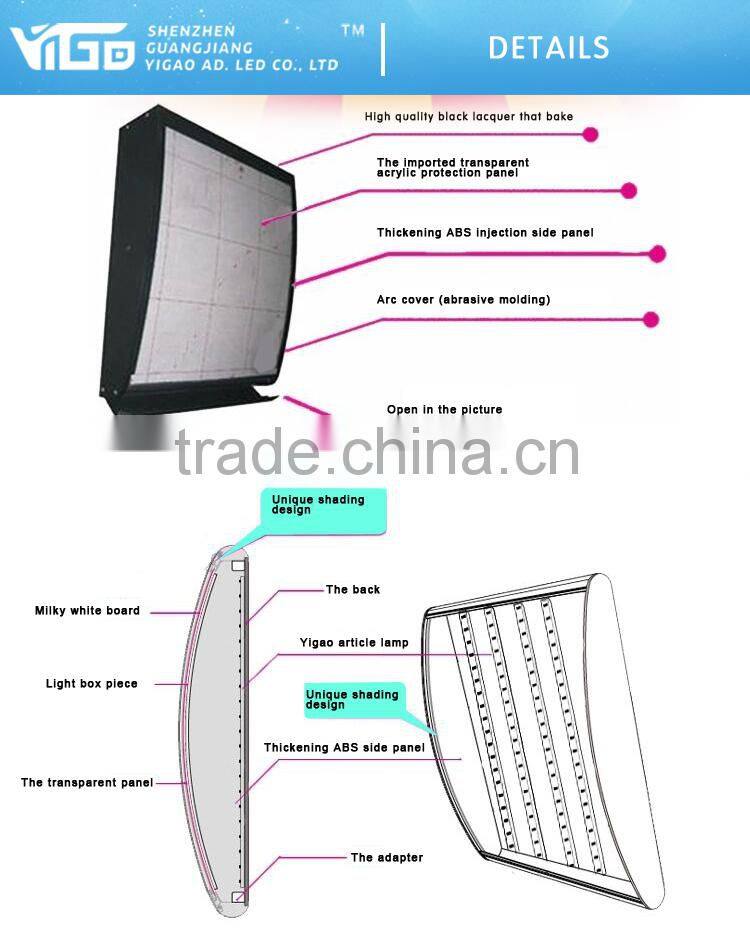 slim led menu light box for restaurant