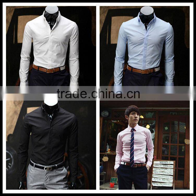 In-Stock Items wholesale Anti-Pilling formal men black shirts