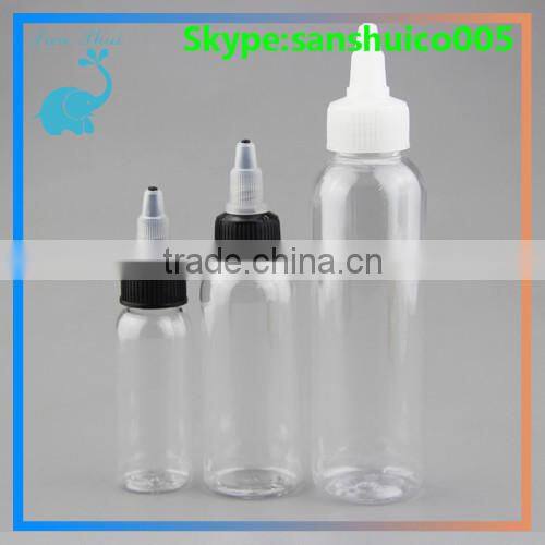 New design plastic empty bottle 30/60/120ml /twist top cap plastic empty bottle 30/60/120ml