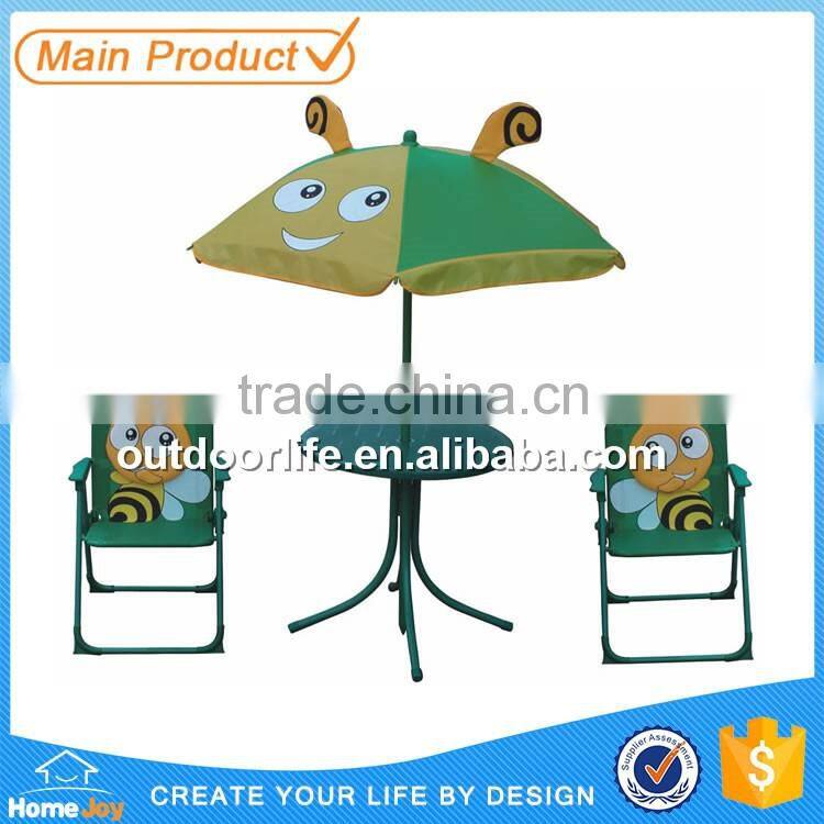 Pretty indoor or outdoor used kids patio 4pcs set, children metal table and chairs, kids furniture