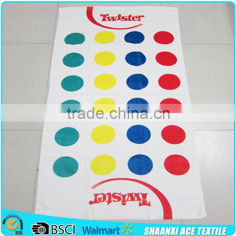 100% cotton reactive velvet printed high grade Compass printed game towel