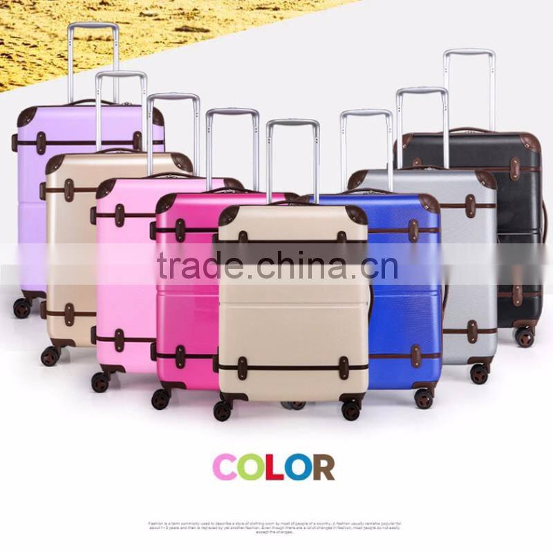 ABS PC Vintage Luggage Airport Luggage Trolley Vintage Suitcase