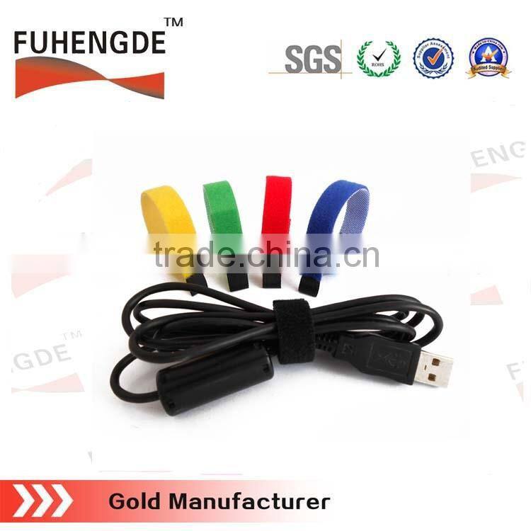 Colorful back to back T shape magic tape cable ties