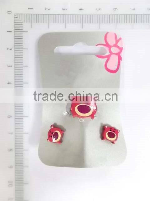 Cute acrylic micky mouse earring and ring set for children