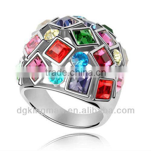 Stylish Kingman 2013 Pink Austrian Crystal Rings (KMKR-41)