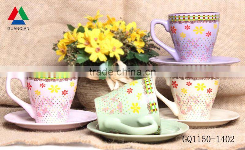 Factory direct ceramic coffee mug with small handle for promotion