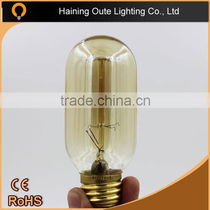 T14 filament edison bulbs straight & spiral filament shape