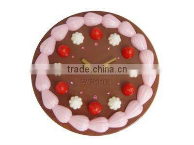 cake shape plastic wall clock for promotion&decoration