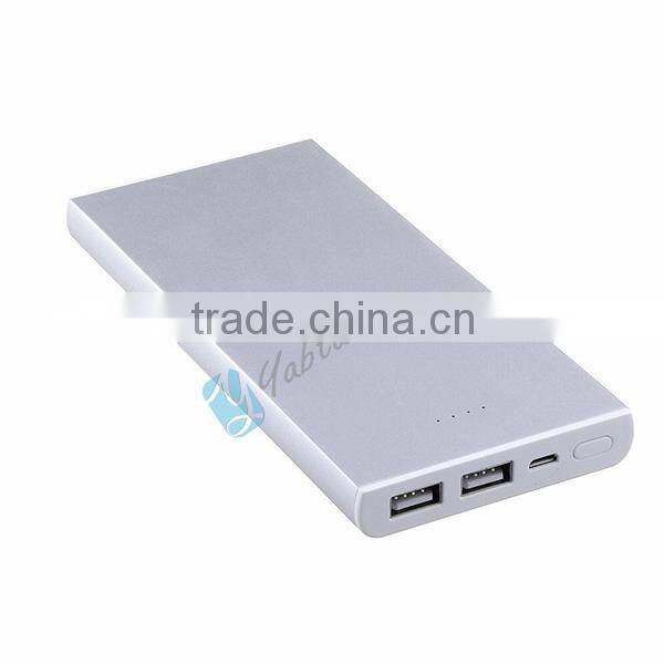 Custom Logo Laser Dual Port Back Up Battery Mobile Slim Power Bank
