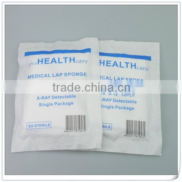 12" x 12" 12ply medical sterile laparotomy sponge with blue loop