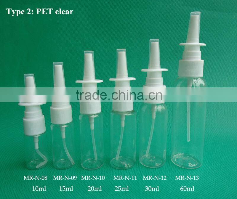 10ml nasal spray bottles, mist spray bottle for nasal sticks, plastic PET clear nasal spray bottles