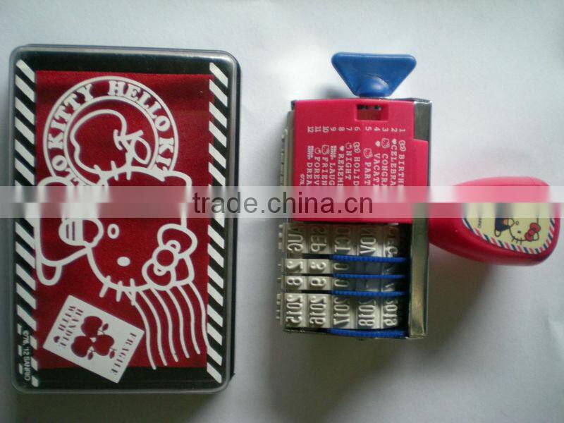 round colorful small office rubber date stamp machine