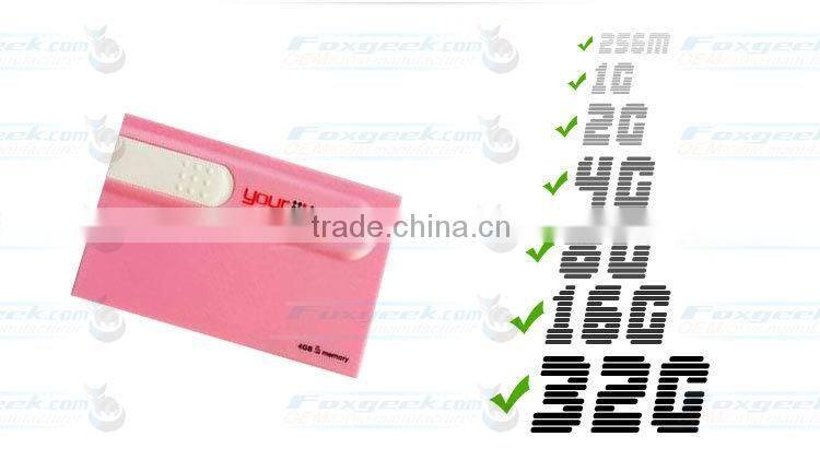 Custom Promotional Business Card USB Flash Drive Gift, Full Body Painting Black Blank Credit Card Memory Stick Bulk Wholesale