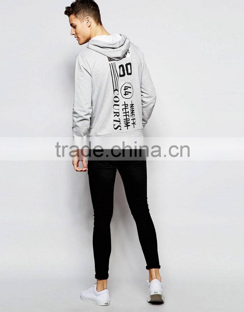 cheap custom silk-screen logo 100% cotton grey high quality mens bodybuilding stringer hoodie