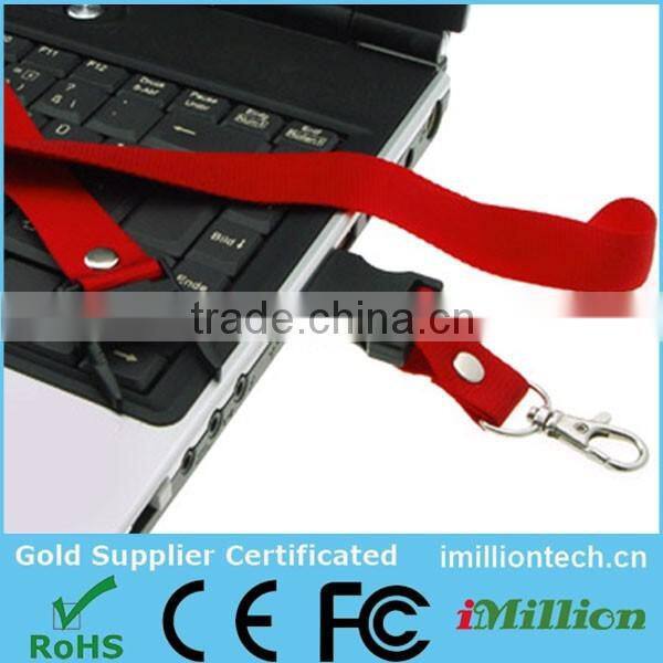 Promotional custom printing USB drive flash lanyard with plastic clip