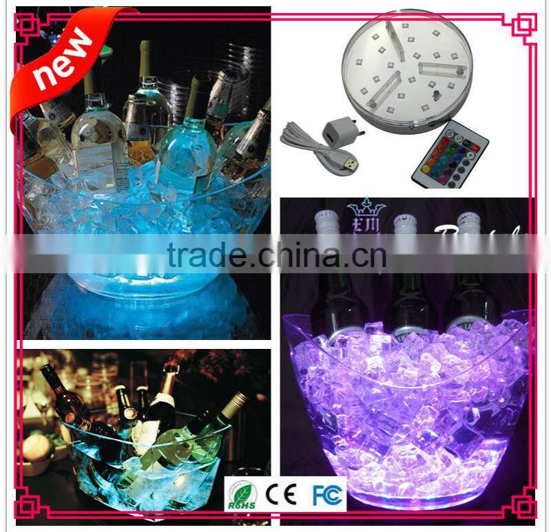 6 inch led centerpiece light base RGB remote controlled holiday led light base for decoration