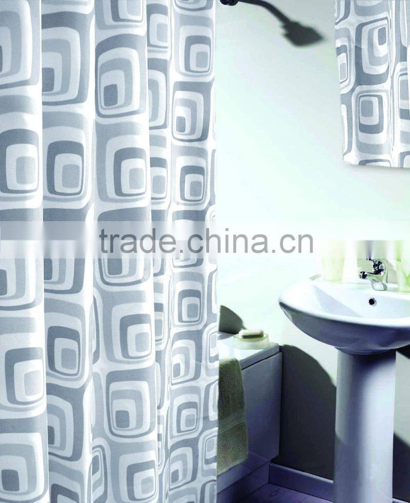 China Wholesale Polyester Thick Graphic Printed Shower Curtain