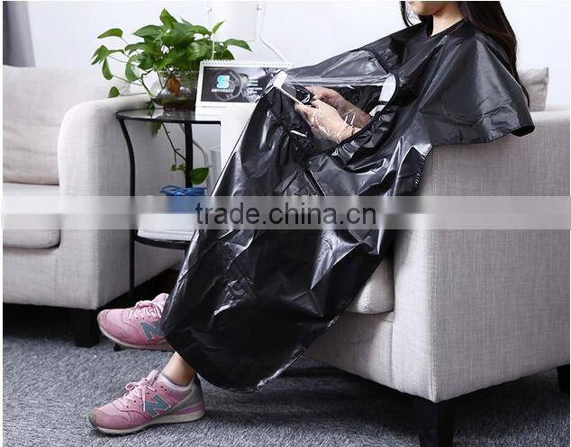 Hairdressing Apron Wrap Hair Cutting Cape Barber Gown Styling Tools with Phone Viewing Window