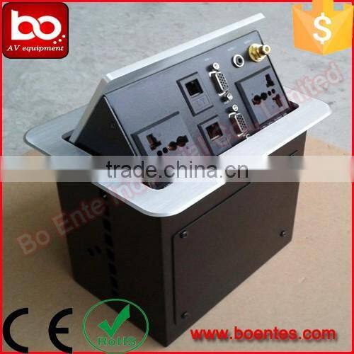 Tabletop Hydraulic Pop Up Power Socket with Bottom Connection for Office AV Solutions