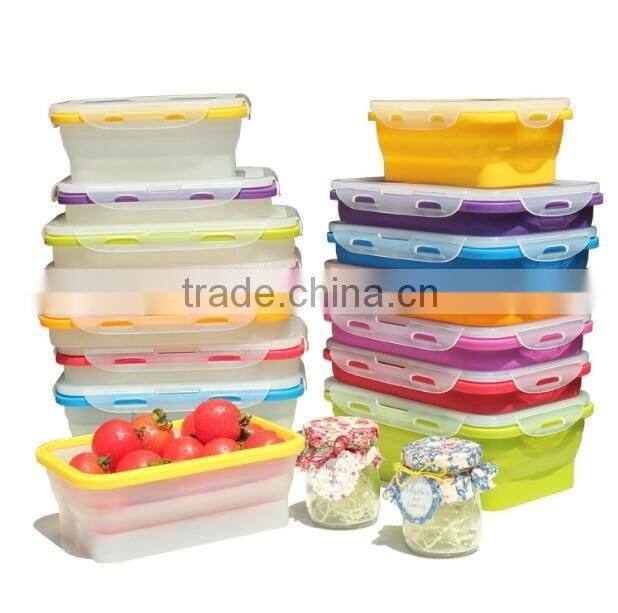 Popular Food Container Round Silicone Lunch box Set of 4