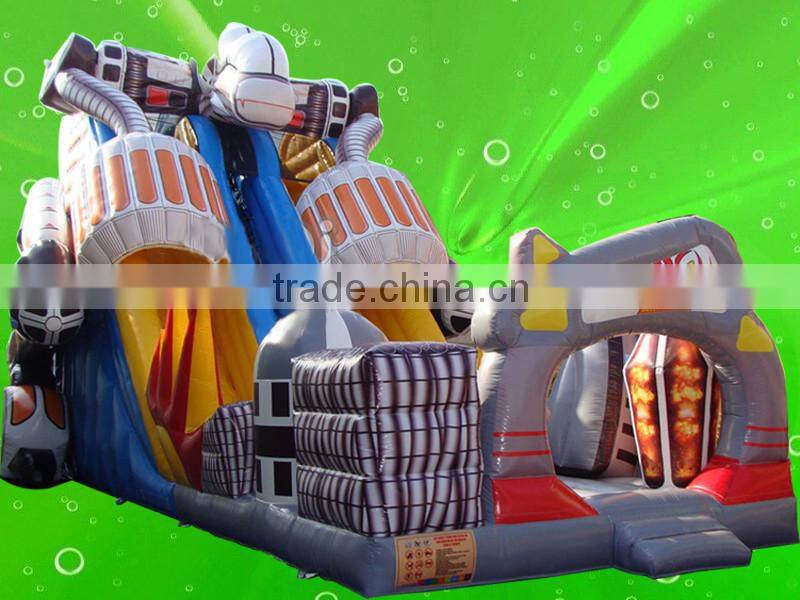 2016 New design China robot giant inflatable slide