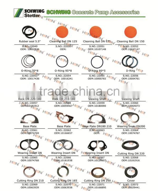 Schwing stetter BASE PLATE DN180 210 Concrete Pump spare parts for Putzmeister