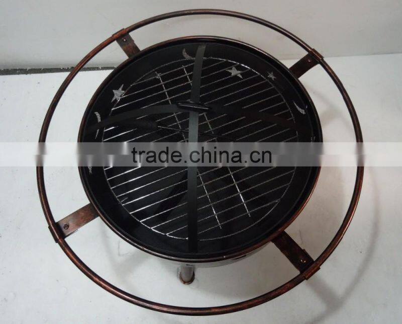 copper painted garden fire pit