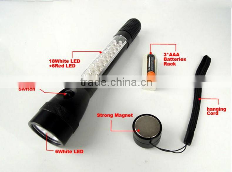 Powerful Aluminum 7LED/18LED/6 RED Emergency Working Light With Magnetic Torch
