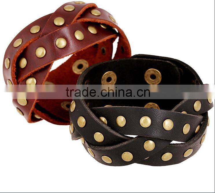 Newest unisex leather bracelets for men and women