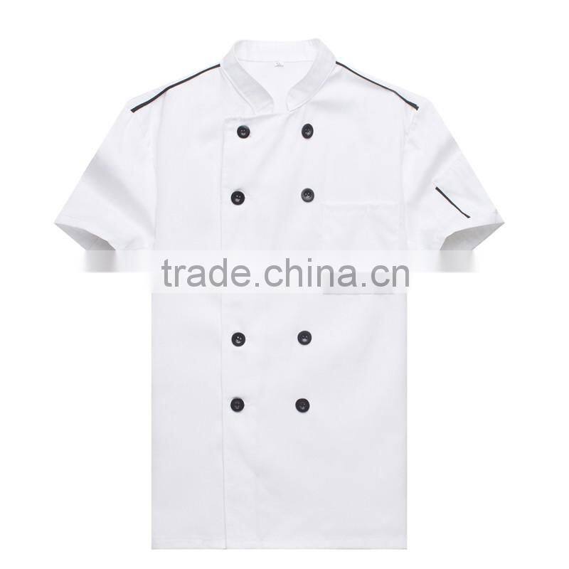 Designer 100% Egyptian cotton fabric double-breasted chef coat pampered chef