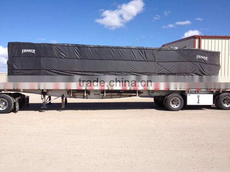 18oz PVC Lumber Tarps 16' x 27' With 4' x 8' Flap/Tail Made with Heavy Duty 18 Oz Vinyl2 Rows of "D" Rings on all 4 sides