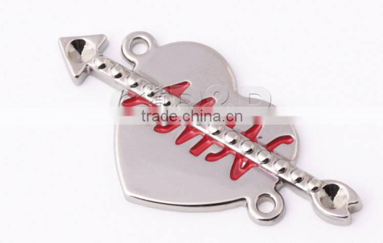 Decorative custom zinc alloy label metal clothing labels accessory for garment