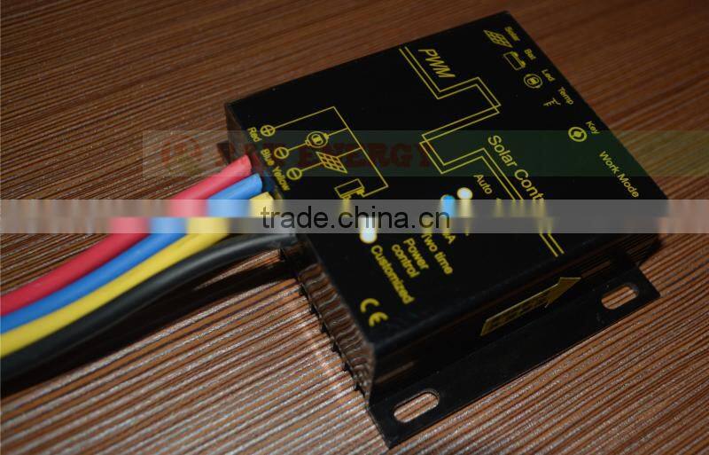 Waterproof solar controller for PV system, 10A/15A/20A solar charge controller, 12V/24V auto distinguish, LED display