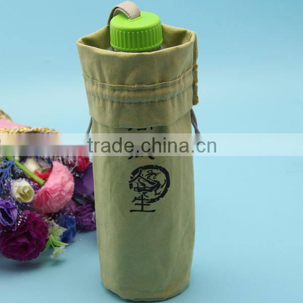 Customzied size 8OZ canvas Small Wine Cotton Pouch Bag with logo printing