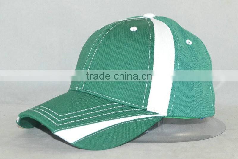 Half dry fit half cotton cap popular model design green&white cap