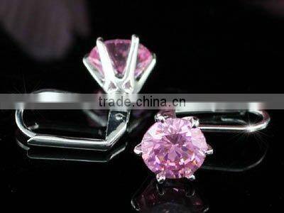 2 Carat Pink Sapphire Crystal Earrings CSE115
