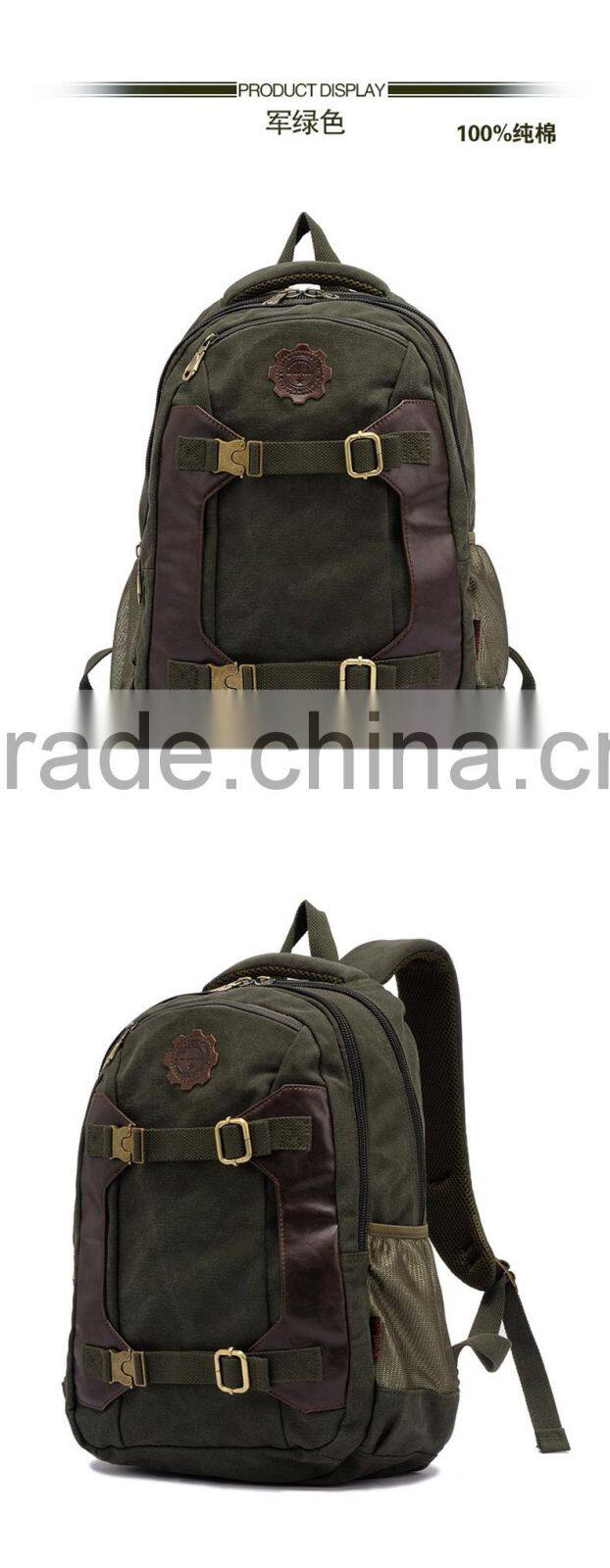 New arrived brown custom canvas backpack laptop bags wholesale for 14inch