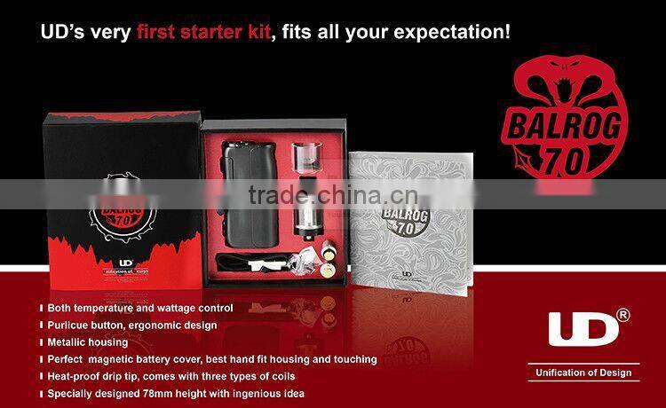 2016 new eletronic cigarette Balrog 70w TC mod box mod with three colors for first starter