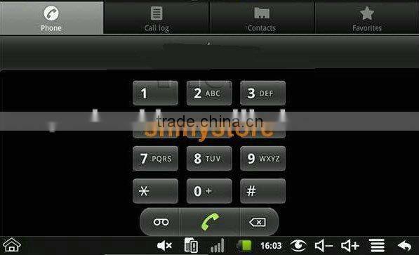 GSM Phone+7 inch touch screen+Android 2.2+800Mhz CPU+WIFI+Camera