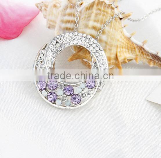 Women's Rhinestone Chain Crystal Necklace Pendant Lady's Fashion Jewelry