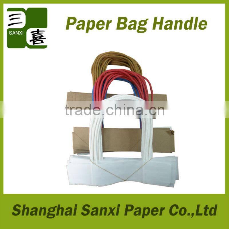 2013 Shanghai sanxi white eco-friendly kraft Paper handle with good quality and low price