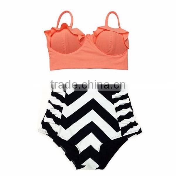 Bikini swimwear 2016 OEM Custom Bikini High waist bikini