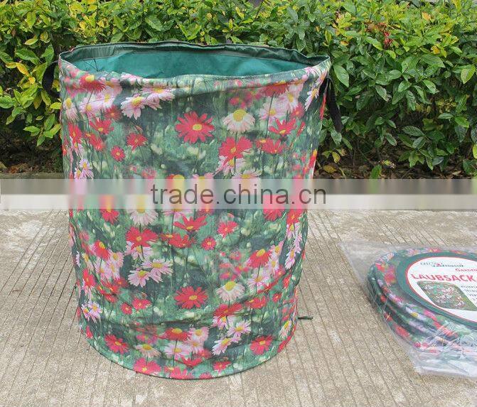 flower printed pop up bag garden bag garden leaves bag fits western garden